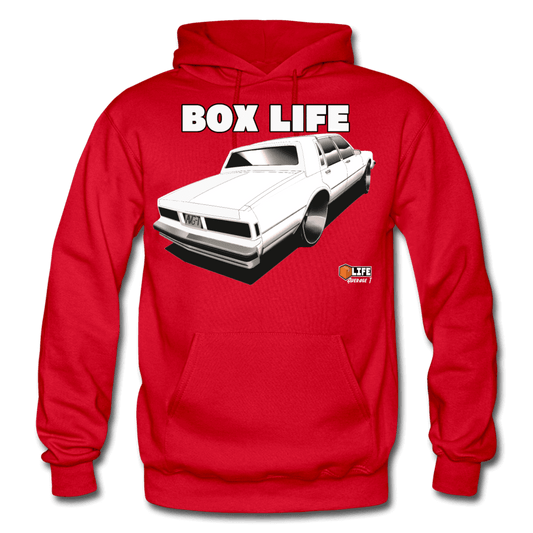 Box Chevy Life White LS Brougham Hoodie - red