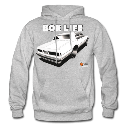 Box Chevy Life White LS Brougham Hoodie - heather gray
