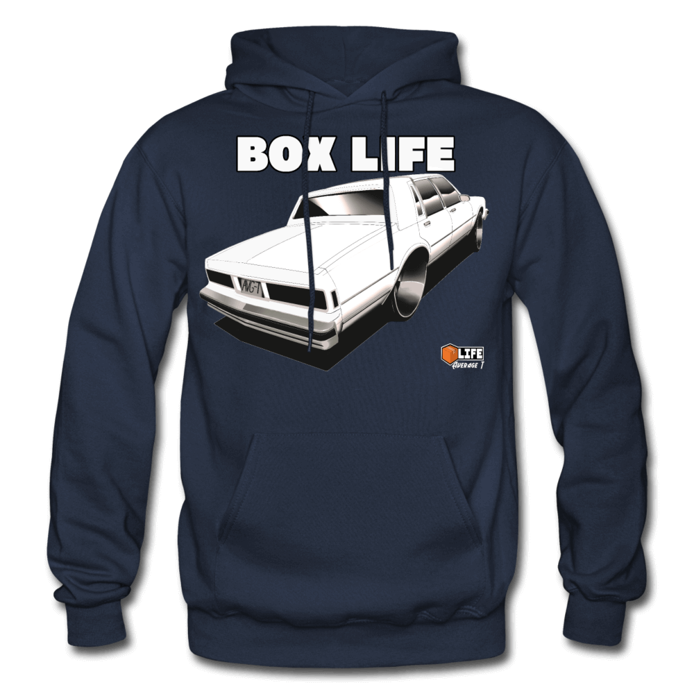 Box Chevy Life White LS Brougham Hoodie - navy