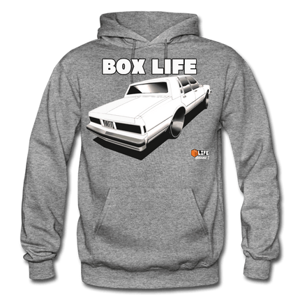 Box Chevy Life White LS Brougham Hoodie - graphite heather