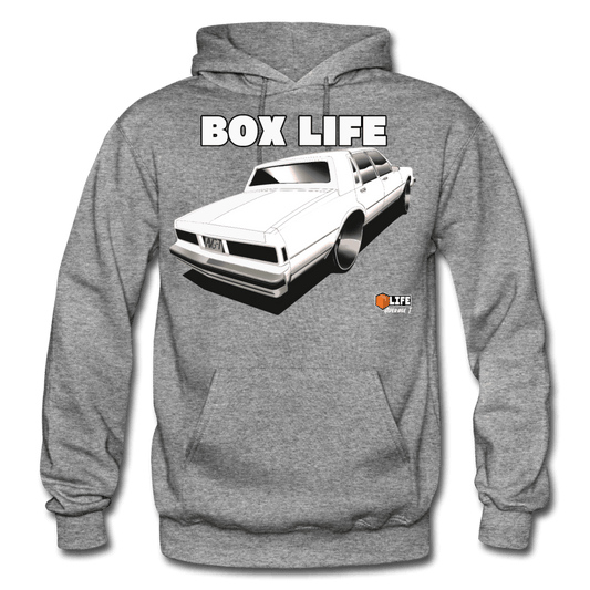 Box Chevy Life White LS Brougham Hoodie - graphite heather