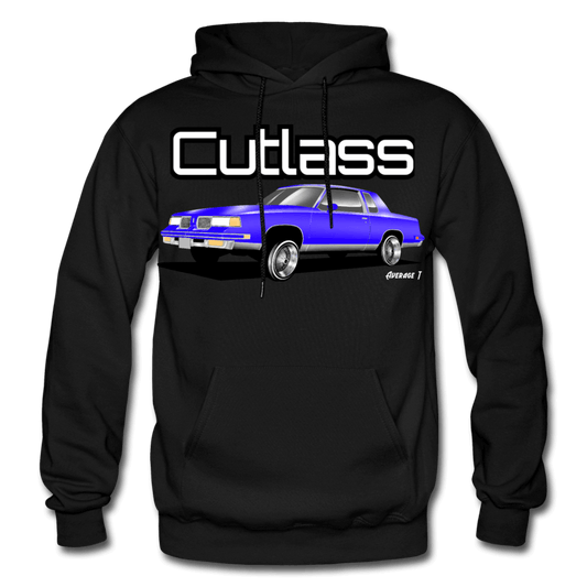 Oldsmobile Cutlass Lowrider Blue Hoodie - AverageTApparel-
