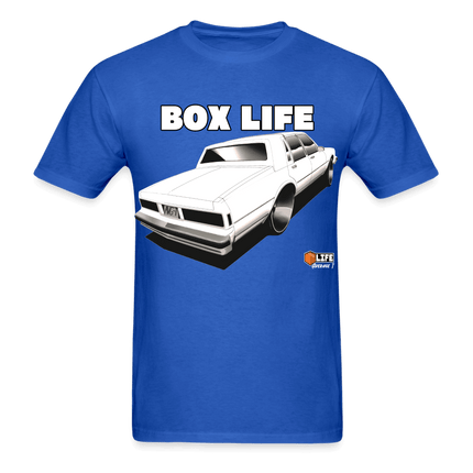 Box Chevy Life White LS Brougham T-Shirt - AverageTApparel-