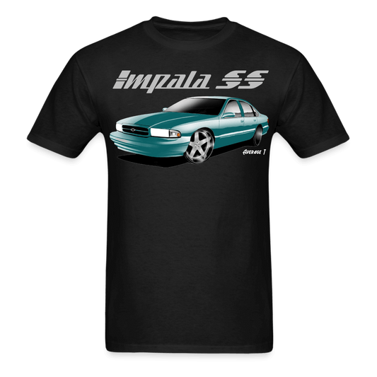 Chevy Impala SS Green with chrome wheels T-Shirt - AverageTApparel-