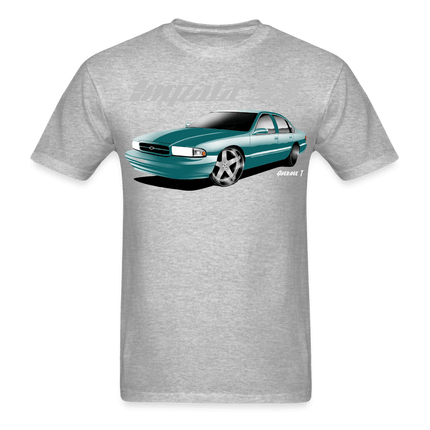 Chevy Impala SS Green with chrome wheels T-Shirt - AverageTApparel-