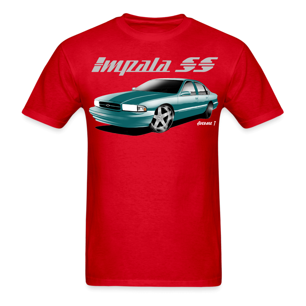 Chevy Impala SS Green with chrome wheels T-Shirt - AverageTApparel-