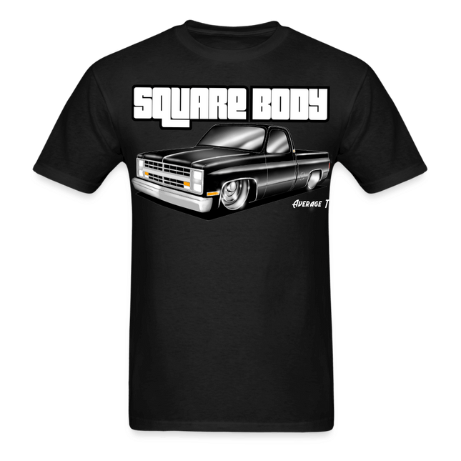 Square Body C10 Black T-Shirt - AverageTApparel-