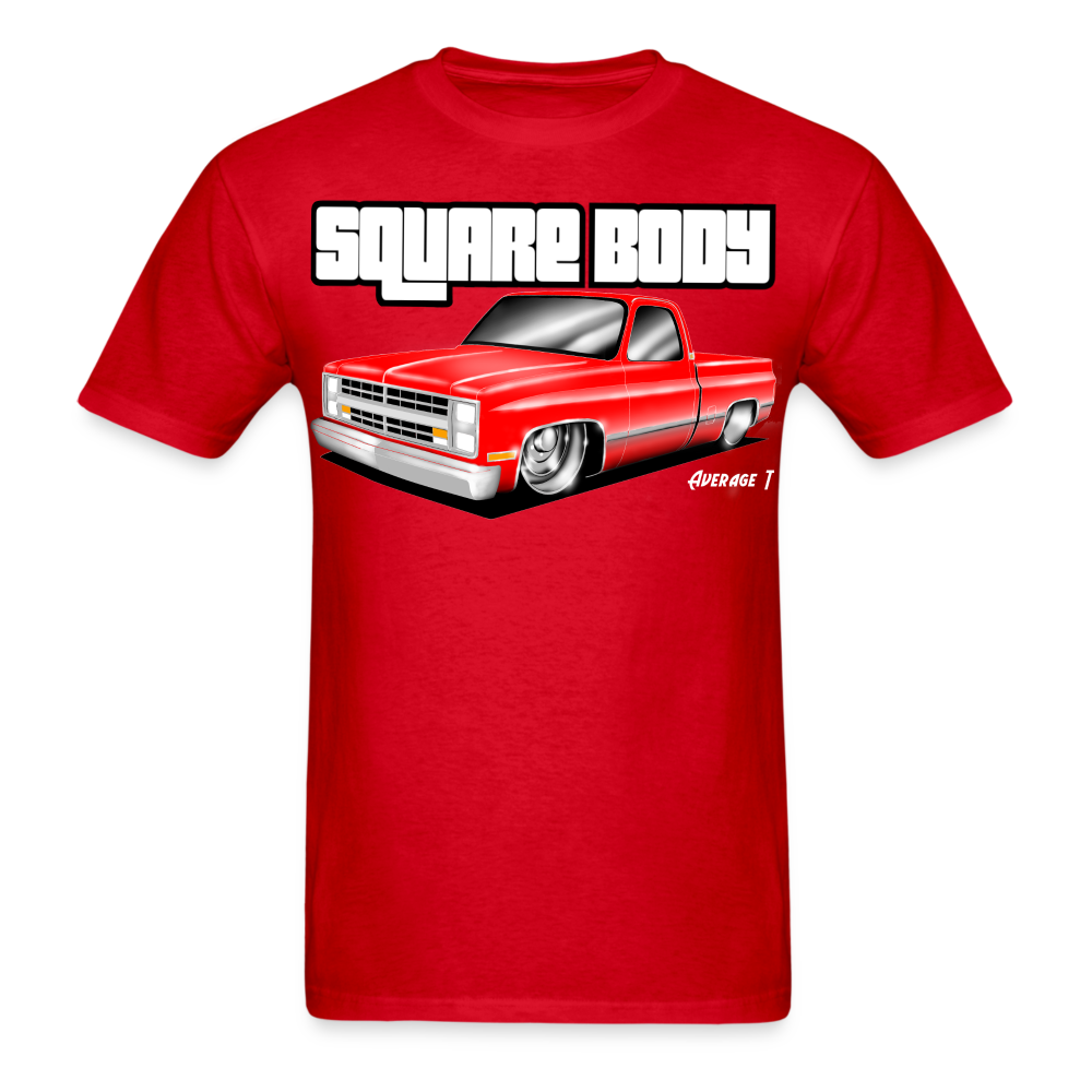 Square Body Red T-Shirt - AverageTApparel-