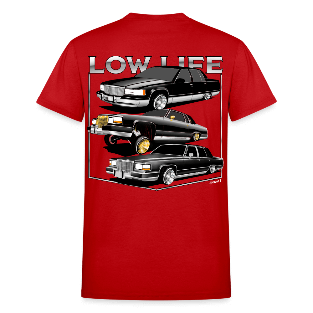 Low Life Cadillac Lowrider Back Print T-Shirt - red