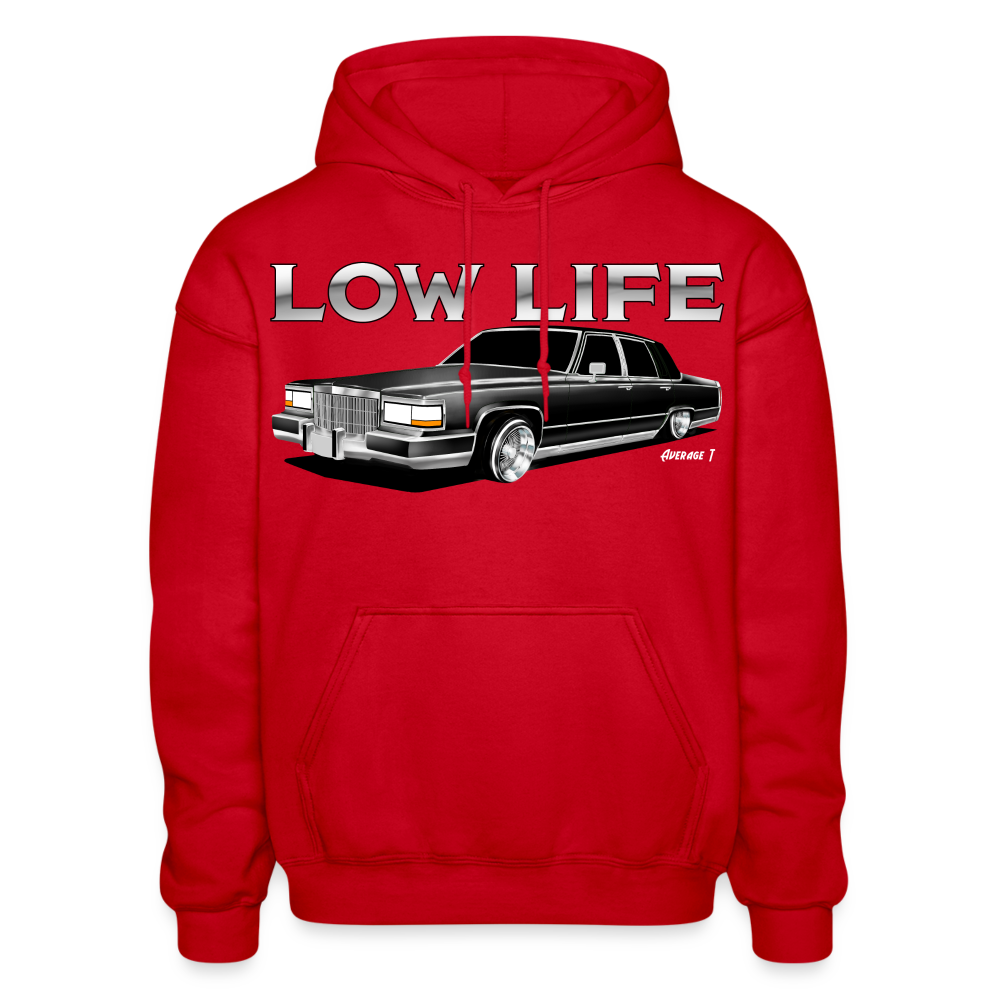 Low Life 1990 Cadillac Lowrider Hoodie - red