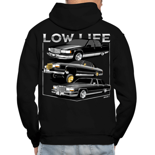 Low Life Cadillac Back Print Hoodie - black