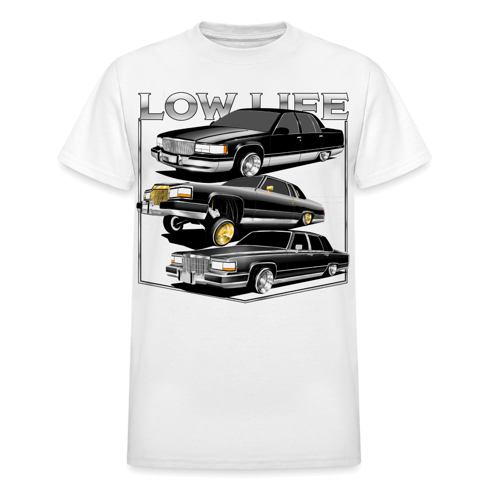 Low Life Cadillac Lowrider T-Shirt - white