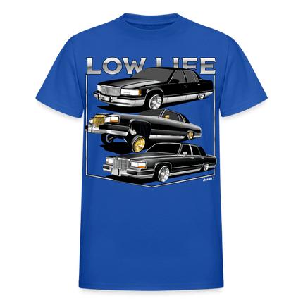Low Life Cadillac Lowrider T-Shirt - royal blue