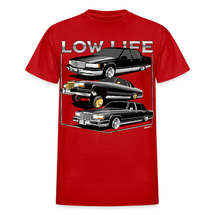 Low Life Cadillac Lowrider T-Shirt - red