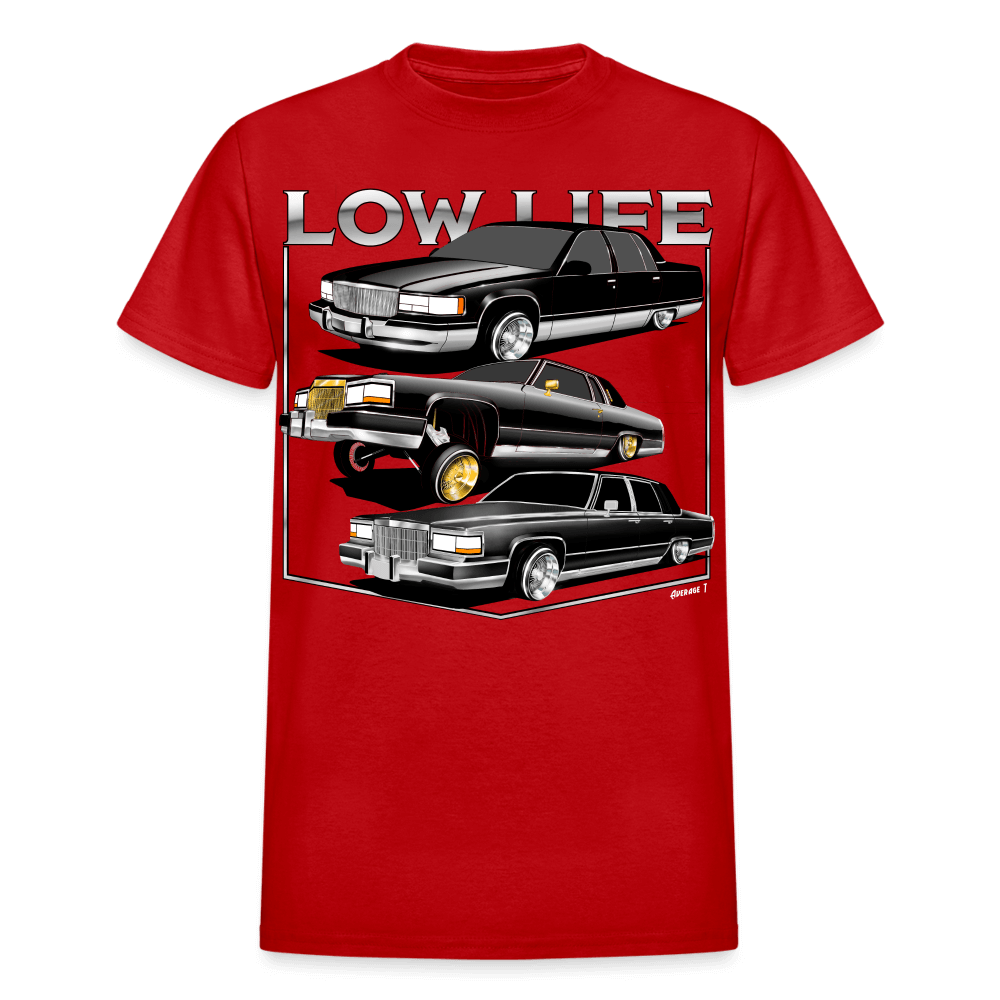 Low Life Cadillac Lowrider T-Shirt - red